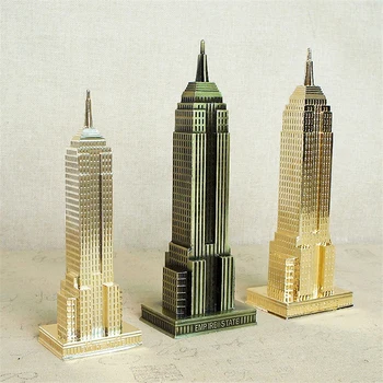 18cm/22cm Bronzos Aukso Empire State Building Modelis Statula Metalų Dengimo Suvenyrai Office Papuošalai Dovana, New York Architektūra