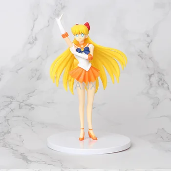18cm Sailor Moon Pav Usagi Tsukino Gyvsidabrio Marsas Venera Jupiteris Chibiusa Meiou Setsuna Kaiou Pav Pyragas Papuošalai PVC Modelis
