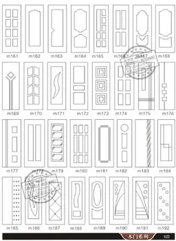 192 vienetų durų dekoro dizaino piešimo vektorių diagrama DXF NŠS, CDR formatas, cnc pjovimas, graviravimas
