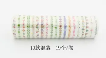 19PCS/Set Ranka-dažytos Kvapų Washi Tape Kūrybos skiriamoji Linija Vertus-ašarojimas Kampe Lipdukas