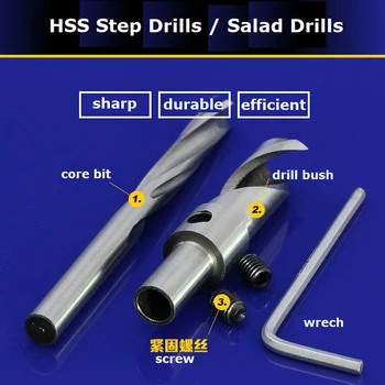 1pc 10mm SHK serijos greitapjovio plieno HSS kietas gręžimo salotos gręžimo grąžtai, medienos apdirbimo CNC broach skylę įrankiai, išgręžiamos skylės bitai