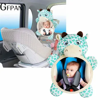 1pc 28*21cm Kawaii Kūdikio Barškutis Kūdikiui, automobilinė kėdutė Pliušinis Žaislas iškamša Elnias Veidrodėliai galinio vaizdo Kūdikių Backseat pvc Žaislas Naujagimis