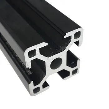 1PC JUODA 3030 Europos Standartą Anoduoto Aliuminio Profilių Ekstruzijos 100-800mm Ilgio Tiesinių Geležinkelių CNC 3D Spausdintuvas