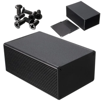 1pc Mayitr Juodos spalvos Aliuminio korpusas Atveju Elektroninių Projekto Prietaisų Dėžutė 100x66x43mm