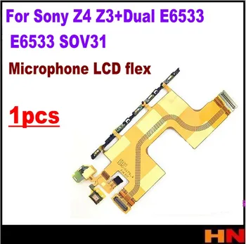 1pcs Nauja Sony Xperia Z4 Z3+Dual E6533 E6533 SOV31 Mainboard LCD Mic Flex Kabelis Dalys