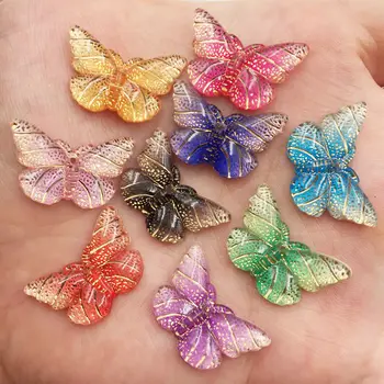 200pcs Derva Sumaišoma Spalvinga Crystal Butterfly Flatback kalnų krištolas 1 Anga Papuošalai 