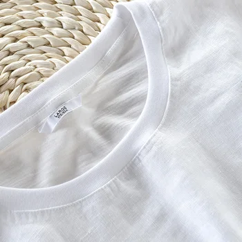 2017 Naujas lino Japonų stiliaus marškinėliai vyrams trumpomis rankovėmis medvilnės vyrų t-shirt plunksnų siuvinėjimo marškinėlius mens prekės ženklo drabužių camisa