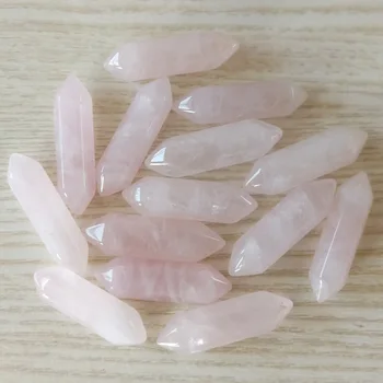 2018 Fahsion natūralus rožinis kristalas Akmens švytuoklė šešiakampe ramstis Pakabukai ne skylė Pakabučiai 24Pcs Didmeninė Nemokamas pristatymas