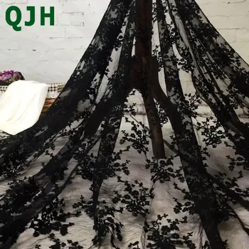 2018 m. Naujas Gėlių Grupių Skaidrus Net Siuvinėjimo Nėrinių Audinio prancūzijos vienspalviai voile Guipure tiulio tinklelio Nėriniai Audinio suknelė, Plotis 130cm