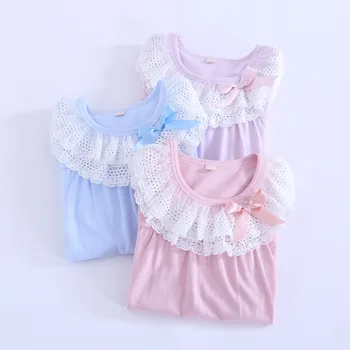 2018 Nauja Merginų Vasaros Medvilnės Pižama Vaikų Namų Drabužiai Nightdress Mergina Kūdikių Pižama Mergina Sleewear Drabužių Pajama