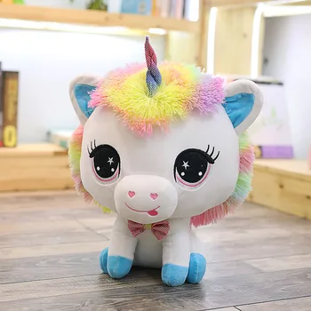 2018 Naujas 35cm Gražus Vienaragis Pliušiniai Žaislai, Minkšti Kimštiniai Animacinių filmų Vienaragis Lėlės Mielas Gyvūnų Arklių Žaislai Vaikams Mergaitėms dovanų
