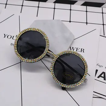 2018 naujas mados asmenybės išskirtinis diamond akiniai nuo saulės moterų FML