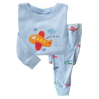 2018 Naujausias Kūdikių Drabužiai, Kostiumai, naktiniai marškiniai, pižamos Berniukams Plokštumos Mada Vaikams Pižamą Sleepwear Drabužių Rinkiniai Medvilnės 2 3 4 5 6 7Year