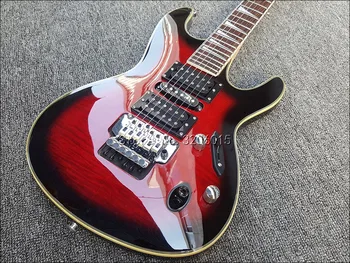 2018New Floyd-rose elektrinė gitara,raudonmedžio fingerboard turi trikampio formos įklotai,Nekilnojamojo foto displa!nemokamas pristatymas!