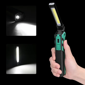 2019 Daugiafunkcinis COB LED Žibintuvėlis Darbo Lemputė USB Įkrovimo baterija (akumuliatorius Galingas žibintuvėlis Žibintuvėlis uodega magnetas WorkLight