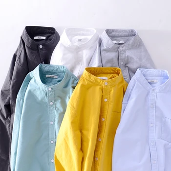 2019 m. Rudenį naujų oksfordo atsitiktinis vyriški medvilniniai patogūs ilgomis rankovėmis balti marškiniai mados ilgomis rankovėmis marškinėliai vyrams chemise