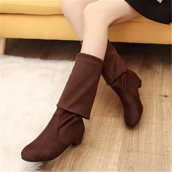 2019 moterų batai rudens-žiemos naujų per kelius siekiantys batai elegantiškas minimalistinio comfort plus medvilnės butas Pulko batai Plius dydis 35-43