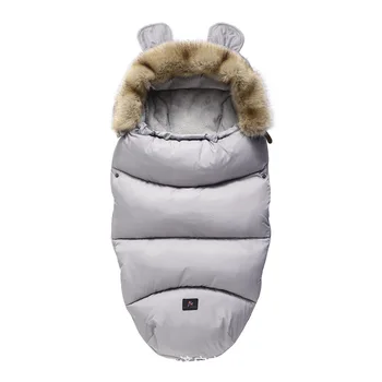 2019 Naujas Dirbtiniais Kailiais Kūdikio Vežimėlis miegmaišį Dvejopo Naudojimo Kūdikių Rudens/žiemos Lauko Storio Antklodė Šilta, Kūdikių Produktų Anti-kick