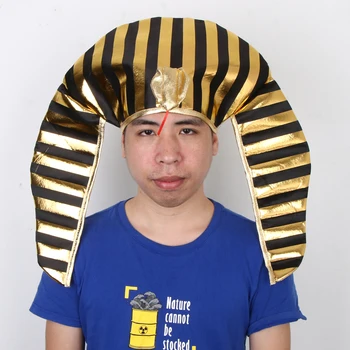 2019 Naujovė Juokinga Golden Black Egiptas Egipto Karalius Faraonas Skrybėlę su Gyvatės Galva Derliaus Vinjetė Fancy Dress Cosplay Prop