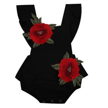 2019 Naujų Naujagimiui Mergaičių Drabužių 3D Gėlių Rompers Jumpsuit Mielas Sunsuit Vasarą Kūdikis Merginos Kostiumas 0-24M