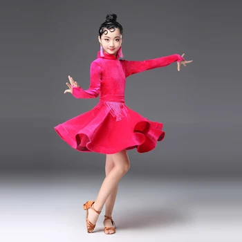 2019 rumba samba vaikams, samba, cha cha tango sijonas standartas salsa merginos Spandex lotynų suknelės šokių pramoginių šokių suknelė