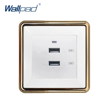 2019 Wallpad Dvigubas USB Lizdas, Greitai Express Įkrovimo Lizdo Aukso Skydelio LED Indikatorius 5V 3A