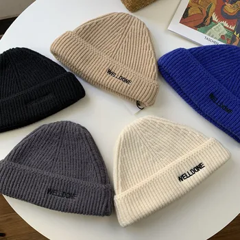 2020 korėjos nauja rudens žiemos raštą megzti vilnos moterų skrybėlę pat šaltojo skrybėlę sutirštės šiltas ausies dangteliu pora Puloveris bžūp