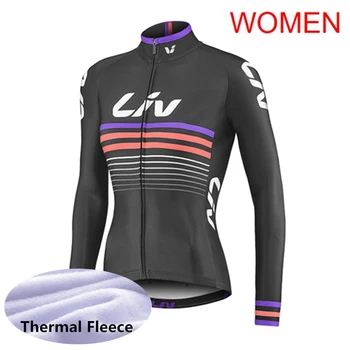 2020 m. dviračių džersis moterų žiemą šilumos vilnos dviratį marškinėliai ilgomis rankovėmis šilčiau kelių dviračių drabužių lenktynių Viršūnes sporto vienodas