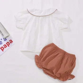 2020 m. Nauja Baby Mergaičių Drabužių Rinkiniai Vasaros Bamblys Kūdikių Merginos Kostiumas trumpomis rankovėmis T-shirt+PP Šortai Kūdikių Drabužiai Mergaitėms