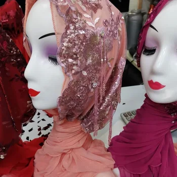 2020 m. naujai atvykusių Musulmonų hijab moterų prabangių vestuvių, kaklaskares kutai