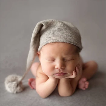 2020 M., Naujas Gimęs Kūdikis Berniukas Mergaičių Skrybėlės Naujagimių Fotografijos Rekvizitai Megzti Kailio Kamuolys Beanie Skrybėlių ,Kūdikių Nuotraukų Rekvizitai Bžūp Šaudyti Priedai