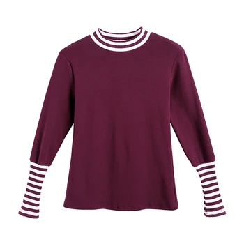 2020 m. pavasarį, rudenį ir žiemą, žemiausią marškinėliai moterims ilgomis rankovėmis T-shirt moterims stripe Tee Marškinėliai Femme Marškinėlius Šiltas Viršūnės