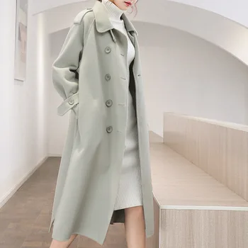 2020 m. rudens žiemos kašmyras tranšėjos paltai Nauja Kolekcija Moterims Švarkelis, Šalto paltas Atsitiktinis už OLIS outwear