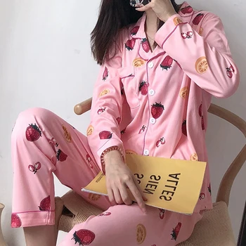 2020 m. Rudenį Moterų Pižama Rinkiniai su Gėlių Spausdinti Mados Prabangių Moterų Dirbtiniais Šilko Dviejų dalių Marškinėliai + Kelnės naktiniai marškinėliai Sleepwear