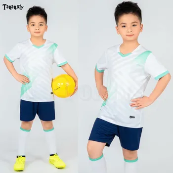 2020 m. Vaikų futbolo Uniformos berniukai mergaitė futbolo Megztiniai Užsakymą vaikų Futbolo Džersis Nustatyti Sportiniai marškinėliai sportinis kostiumas naujas stilius