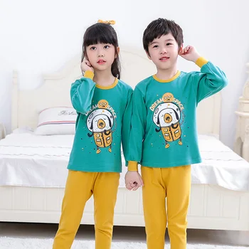 2020 m. Vaikų Pižama Drabužių Nustatyti Berniukų ir Mergaičių Animacinių Tigras Sleepwear Kostiumas ilgomis rankovėmis Pižamos Vaikams, Rudenį Kūdikių Drabužius Pijamas
