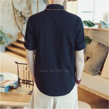 2020 M. Vyras Iš Kinijos Tang Kostiumas Retro Tradicinę Lino Plius Dydis Marškinėliai Sagtis Vyrų Kung Fu Drabužius Atsitiktinis Vasaros Kinijos Viršūnių