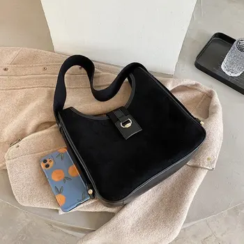 2020 m. žiemos naujas ponios maišelį prabangos dizaineris imitacija deerskin aksomo pečių maišą madinga užtrauktukas krepšys ruda karšto pardavimo