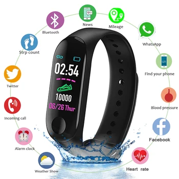 2020 M3 Smart Watch Band Fitneso Apyrankę Trcker Sporto Pedometer Širdies Ritmas, Kraujo Spaudimas 