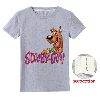 2020 metų Vasaros Naujos Scooby Doo Kūdikių Berniukų Drabužiai Filmas Vaikams Drabužių Juokingas Animacinių filmų Print T-shirt Vaikai O-Kaklo Viršūnes Merginos Marškinėlius