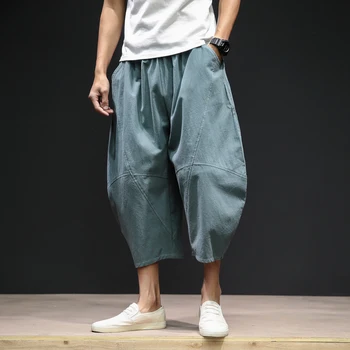 2020 Metų Vasaros Vyrų Kryžiaus Kelnes Prarasti Korėjos Atsitiktinis Kelnės Vyrams Streetwear Blauzdos Ilgis Atsitiktinis Haremo Kelnės Vyrams Hiphop Jogger Kelnės