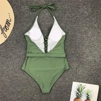 2020 Motinos Diržo vientisas Bikini maudymosi kostiumėlį V-Plungės Kryžiaus Dirželiai Seksualus Monokini Bodysuit Atostogų Paplūdimio Maudymosi Kostiumą, maudymosi Kostiumėliai,