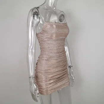 2020 Naujas atvyko Mados Karšto pardavimo Moterų Rankų darbo diamond inkrustacijos vasarą užsienio prekybos blizgučiai slim seksuali suknelė