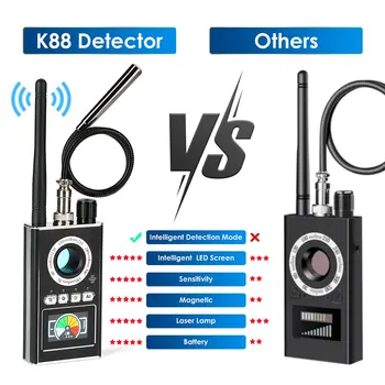 2020 Naujas K88 Stabdžių Šnipas Detektorius Visas Skenavimo Belaidis Spy Kamera, GPS RF Klaidą Signalų Detektorius Privatumo Apsaugoti Stebėti