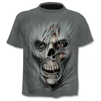 2020 naujas Lašas laivas 3D atspausdintas T-shirt vyrai moterų marškinėlius punk stiliaus viršaus tees kaukolė marškinėliai gotikos marškinėlius azijos dydis 6XL sporto salė