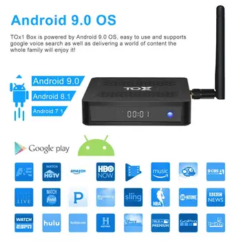 2020 Naujas TOX1 Amlogic S905X3 Android 9.0 TV Box 4GB 32GB Set top box, 2.4 G 5G WiFi, Bluetooth 1000M 4K TVBOX VS X96 Max Plus