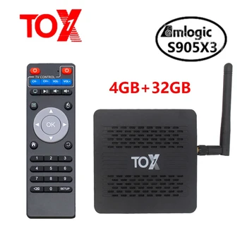 2020 Naujas TOX1 Amlogic S905X3 Android 9.0 TV Box 4GB 32GB Set top box, 2.4 G 5G WiFi, Bluetooth 1000M 4K TVBOX VS X96 Max Plus