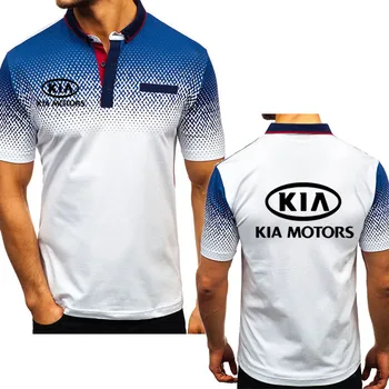 2020 Naujas Vasaros Mens Polo KIA Automobilių Logo spausdinimas Atsitiktinis trumpomis rankovėmis aukštos kokybės Medvilnės Mens polo drabužiai
