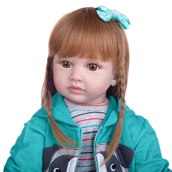 2020 Naują Atvykimo 60 CM Reborn Baby Lėlės Audiniu Kūno Plaukų Perukas Mados Princesė Mergina vaikų Žaislų Lėlės Vaikams Gimtadienio Dovanos