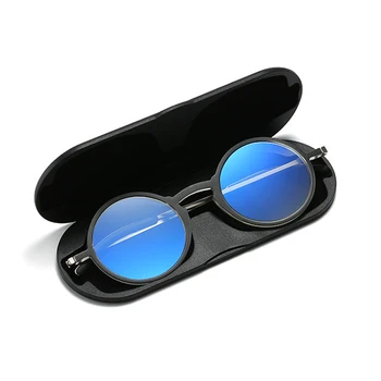 2020 Plonas Rėmas Stačiakampio formos Tr90 rėmai skaitymo akiniai +aliuminio magnetinio atveju Lankstymo Presbyopic Eyeglasse 1.5